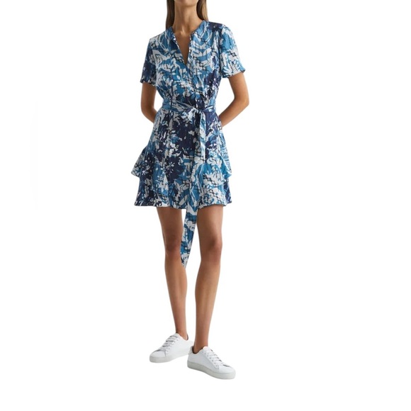 Reiss Blue Posey Ditsy Printed Mini Dress - Picture 1 of 9